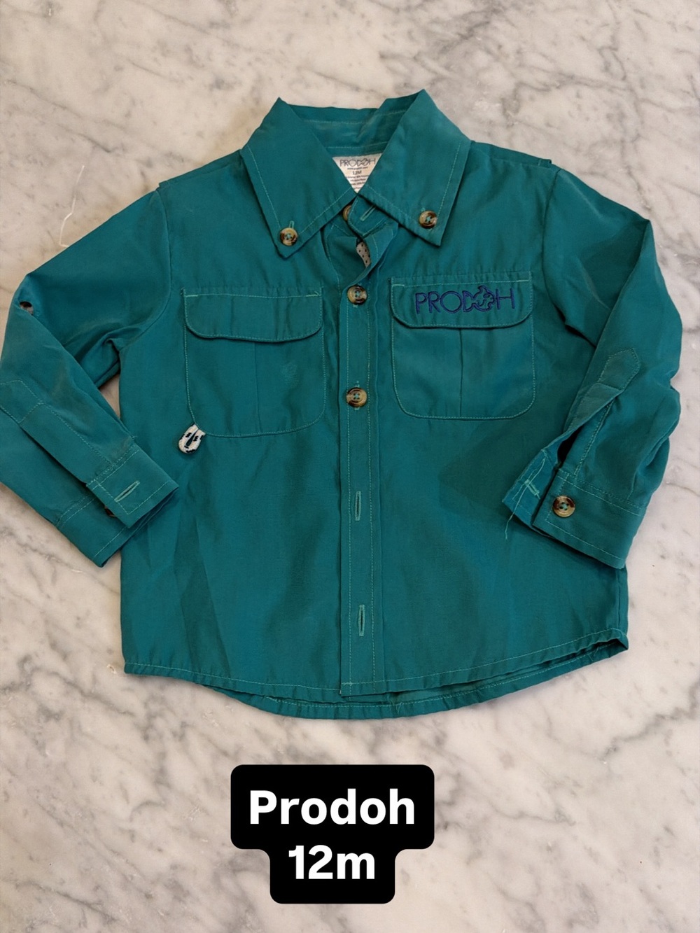 Rodo Teal Button-Down Shirt for Kids